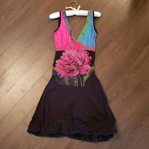 Desigual flare floral print summer/cocktail dress